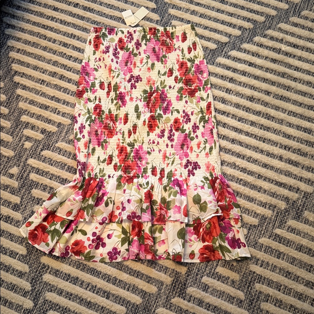 Abercrombie & Fitch Floral Skirt - Red and Pink